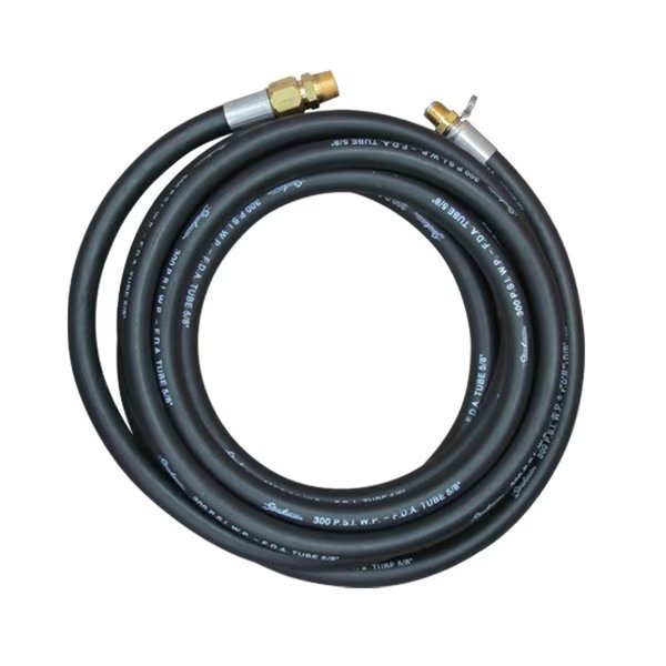 50 FT X 58 IN Black X Extruded Hose Assembly No Nozzle, Strahman Washdown Equipemnt, Mfr#: HX050BRBLACK
